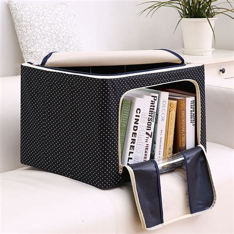 Solid Color Oxford Cloth Steel Frame Storage Box Clothes 